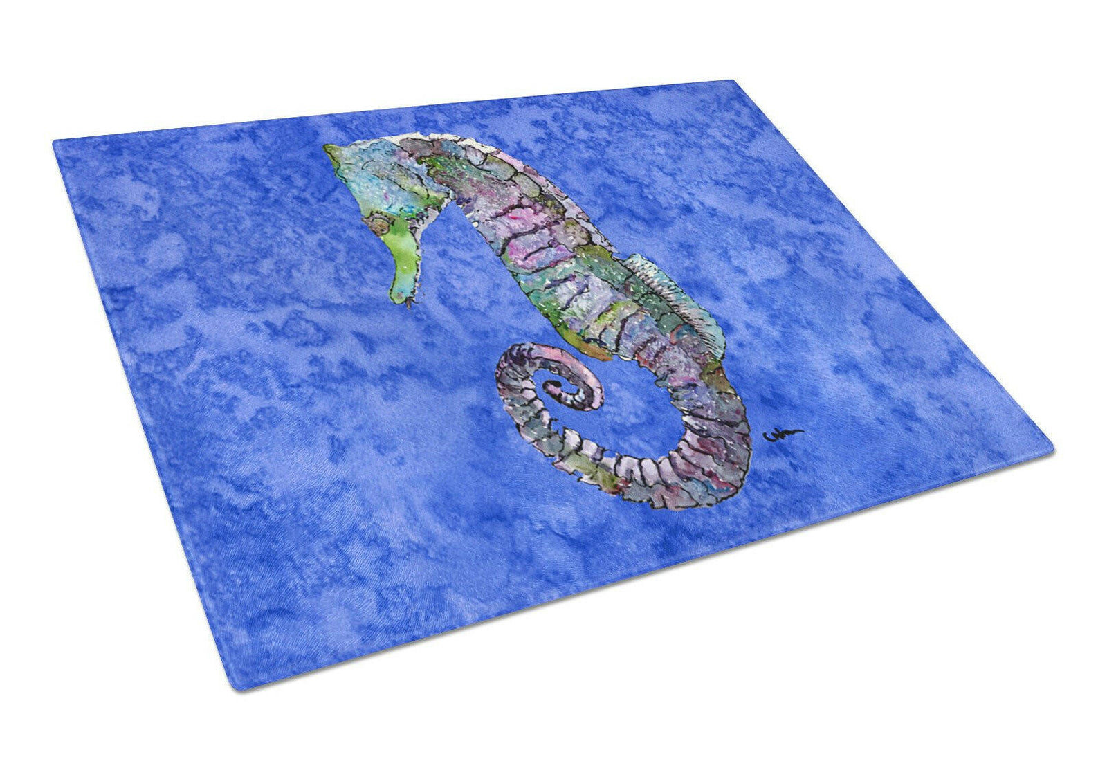 Seahorse   Glass Cutting Board Large by Caroline's Treasures