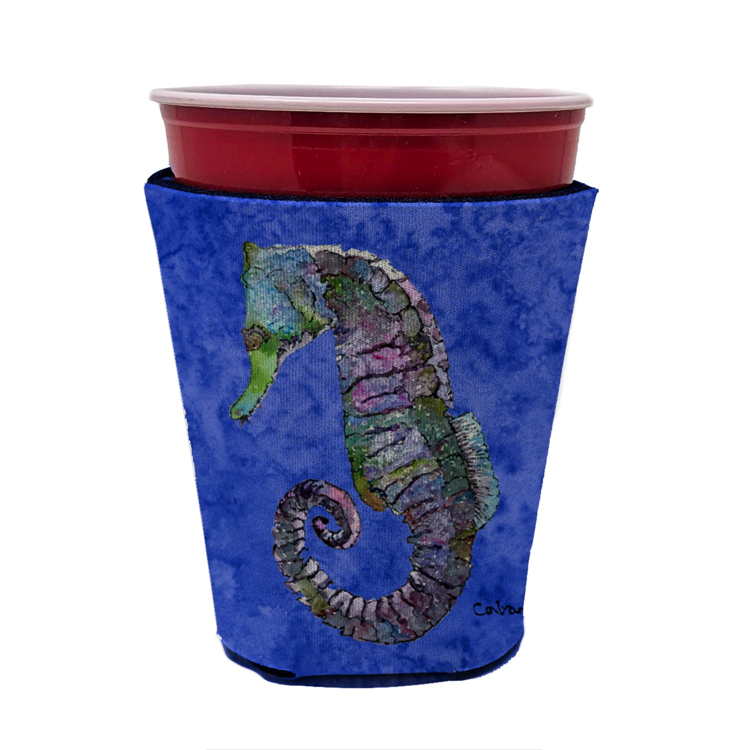Seahorse Purple and Blue Red Cup Beverage Insulator Hugger  the-store.com.