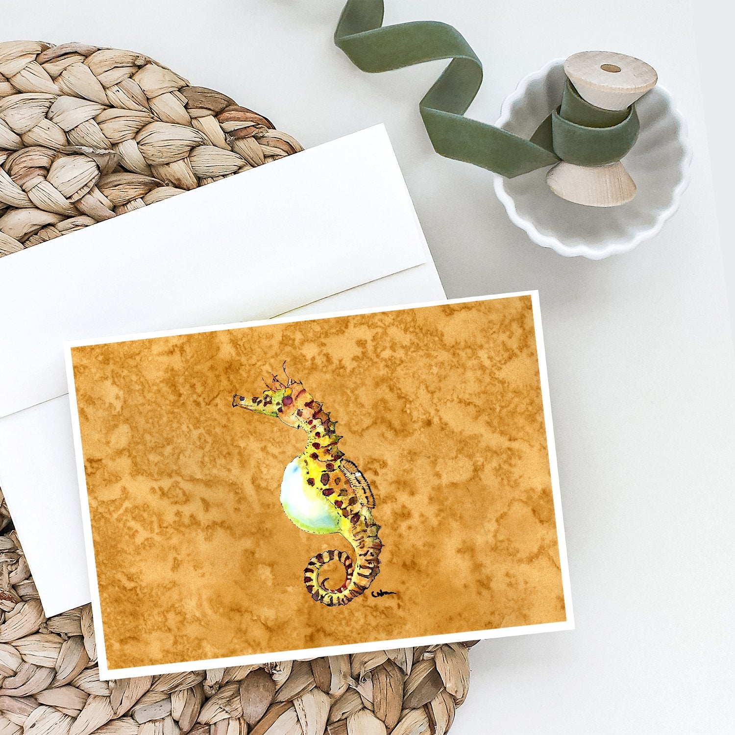 Male Seahorse Greeting Cards and Envelopes Pack of 8 - the-store.com