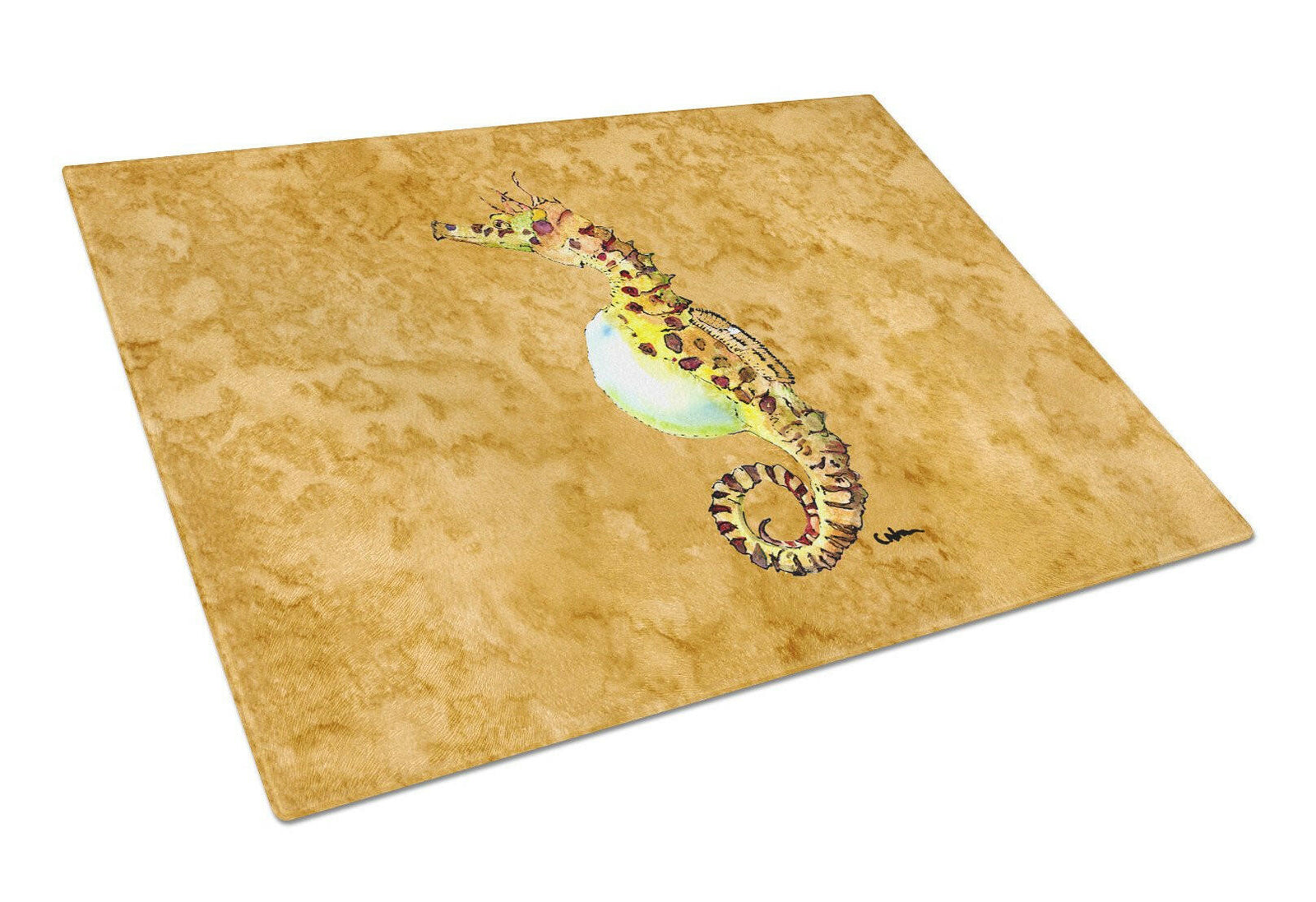 Seahorse   Glass Cutting Board Large by Caroline's Treasures