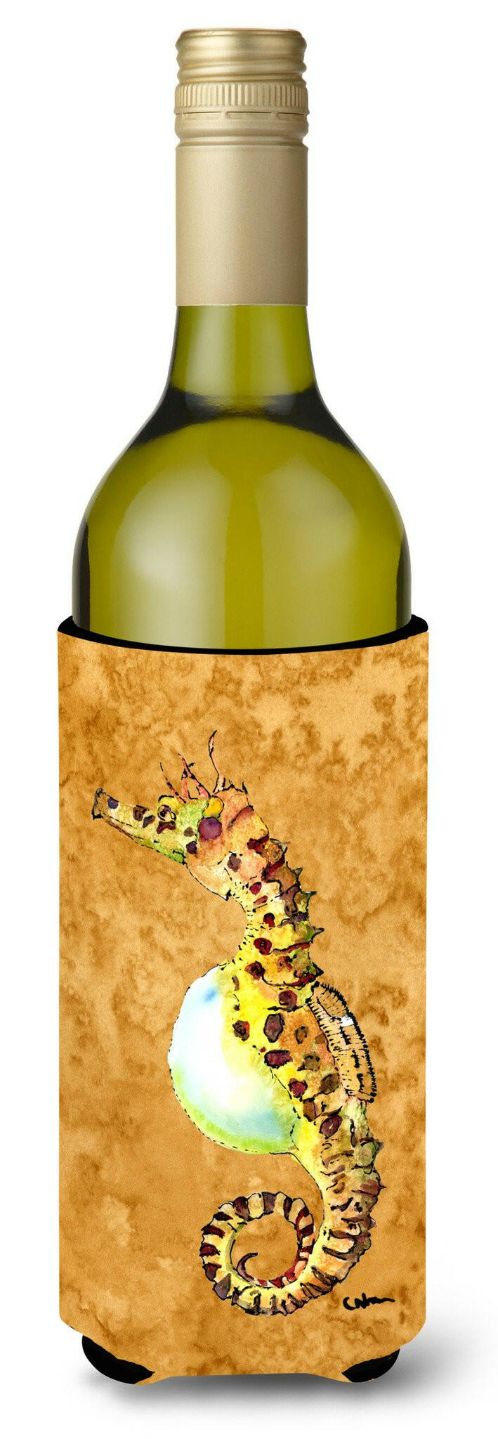 Male Seahorse Wine Bottle Beverage Insulator Beverage Insulator Hugger by Caroline&#39;s Treasures