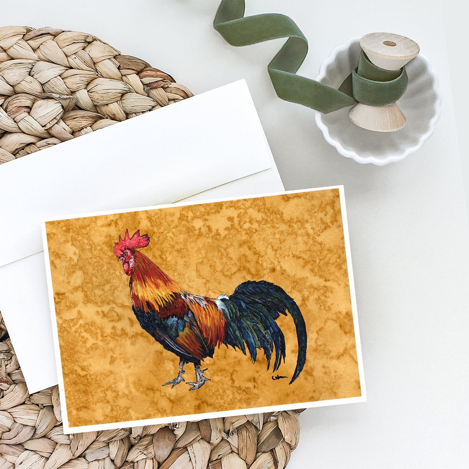 Rooster Greeting Cards and Envelopes Pack of 8 - the-store.com