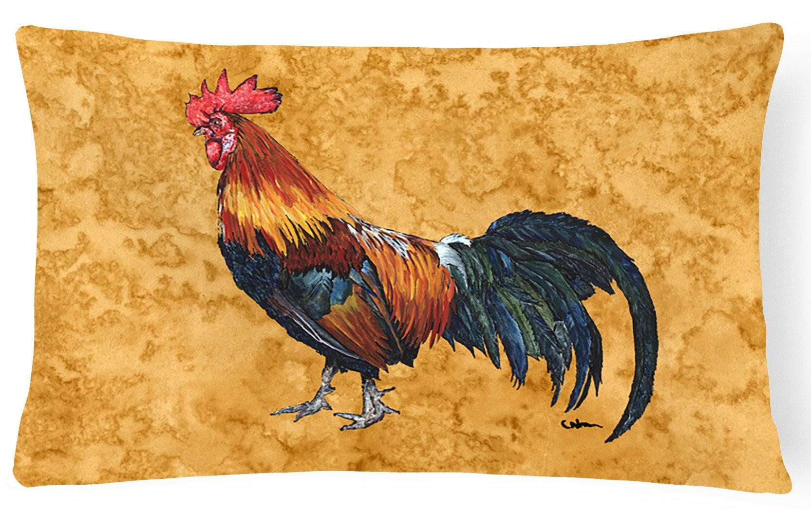 Rooster   Canvas Fabric Decorative Pillow by Caroline's Treasures
