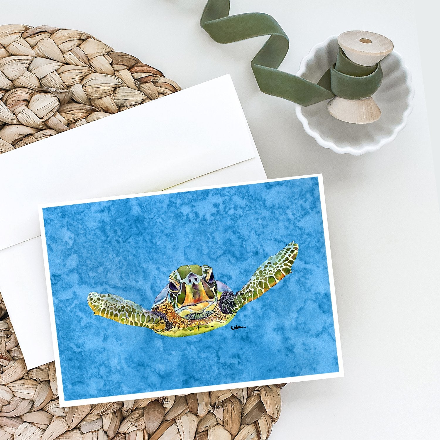 Turtle  Coming at you Greeting Cards and Envelopes Pack of 8 - the-store.com