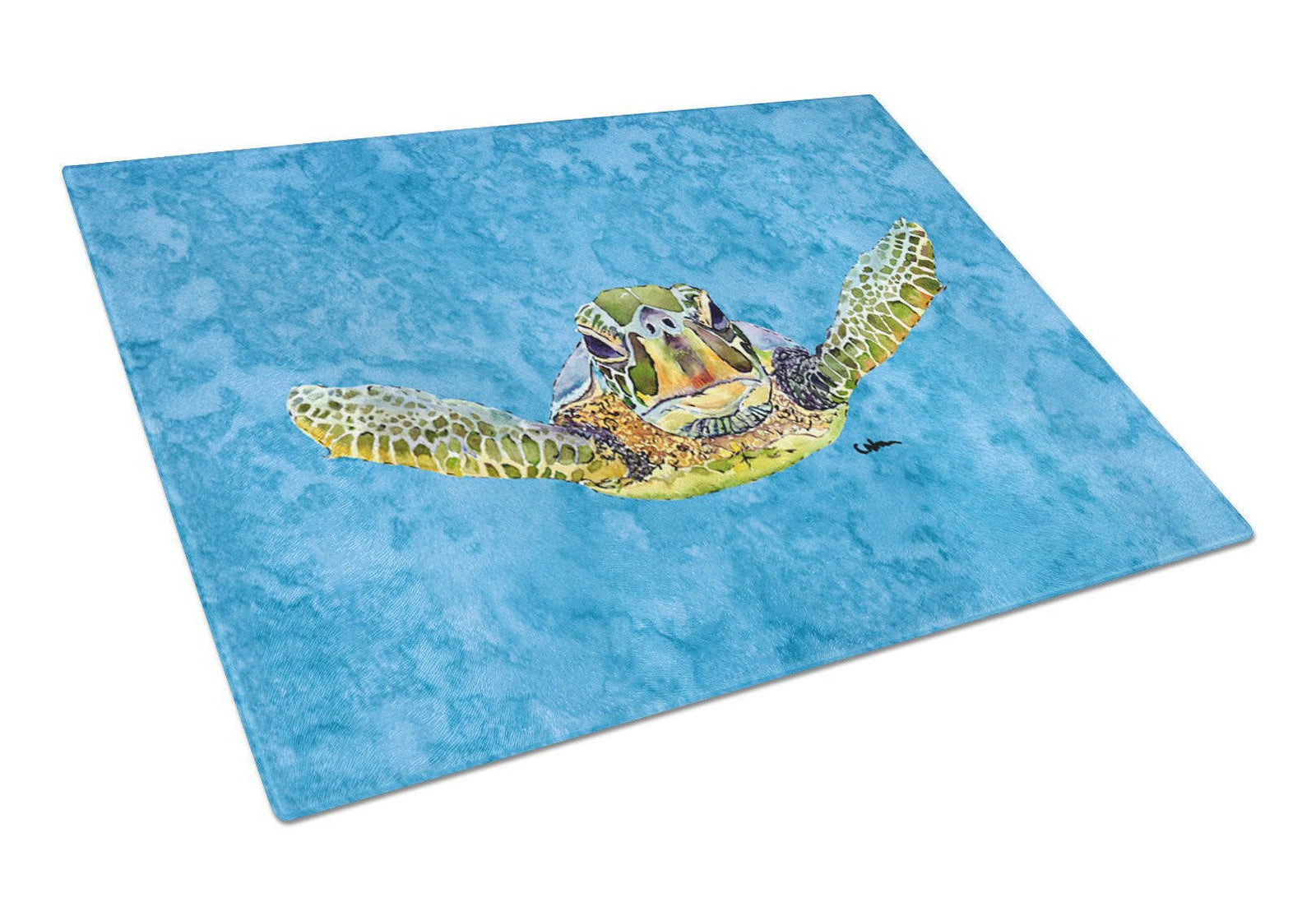 Turtle  Glass Cutting Board Large by Caroline's Treasures