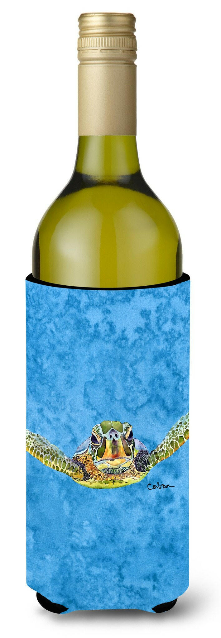 Turtle  Coming at you Wine Bottle Beverage Insulator Beverage Insulator Hugger by Caroline&#39;s Treasures