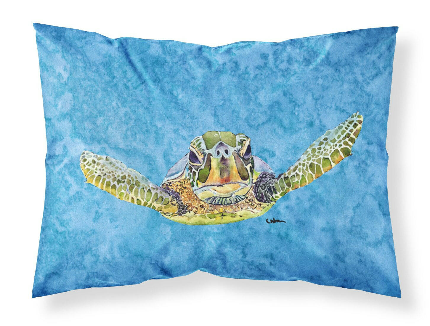 Turtle  Coming at you Moisture wicking Fabric standard pillowcase by Caroline's Treasures