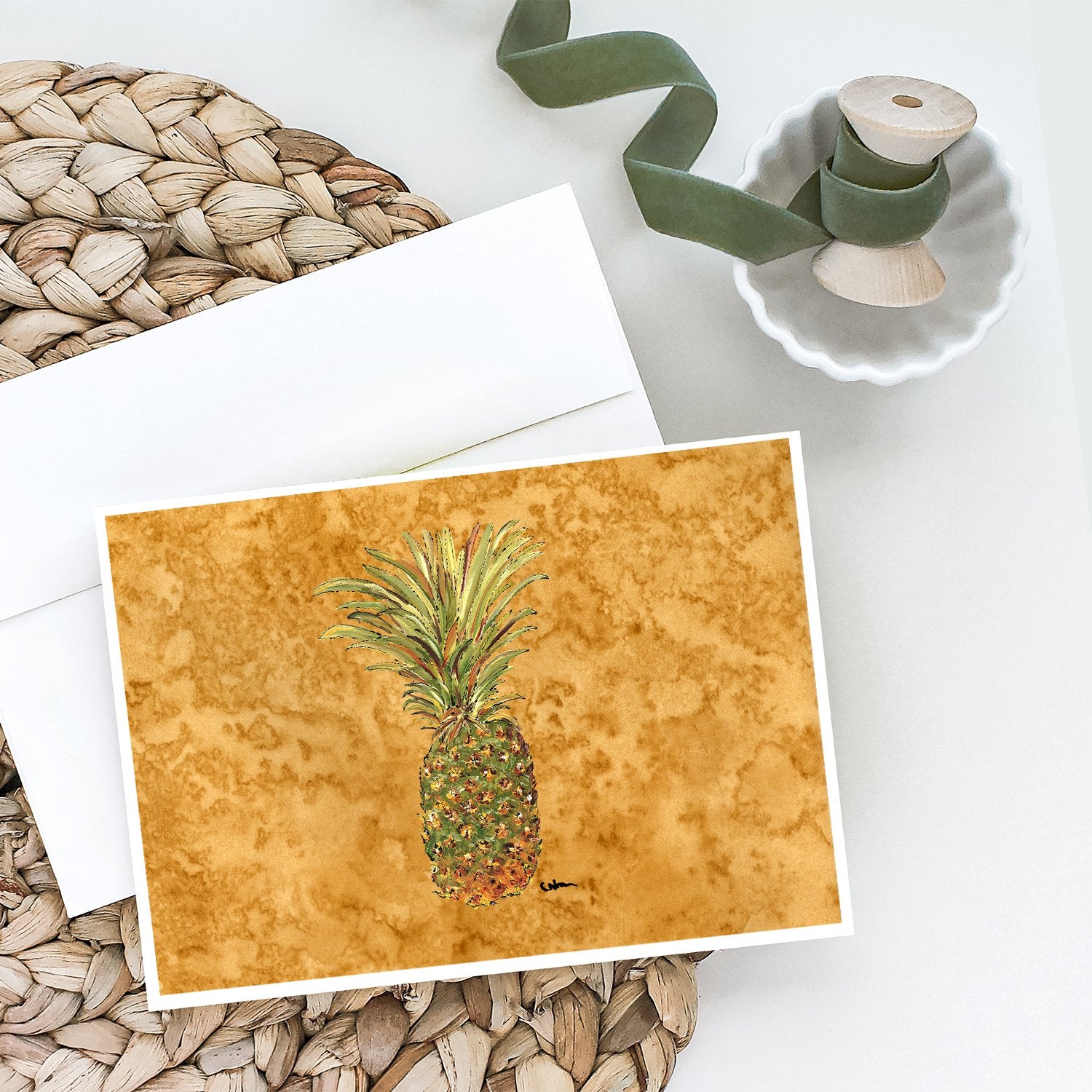 Pineapple Greeting Cards and Envelopes Pack of 8 - the-store.com