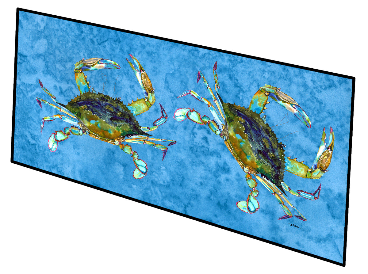 Blue Crab on Blue Indoor or Outdoor Runner Mat 28x58 - the-store.com
