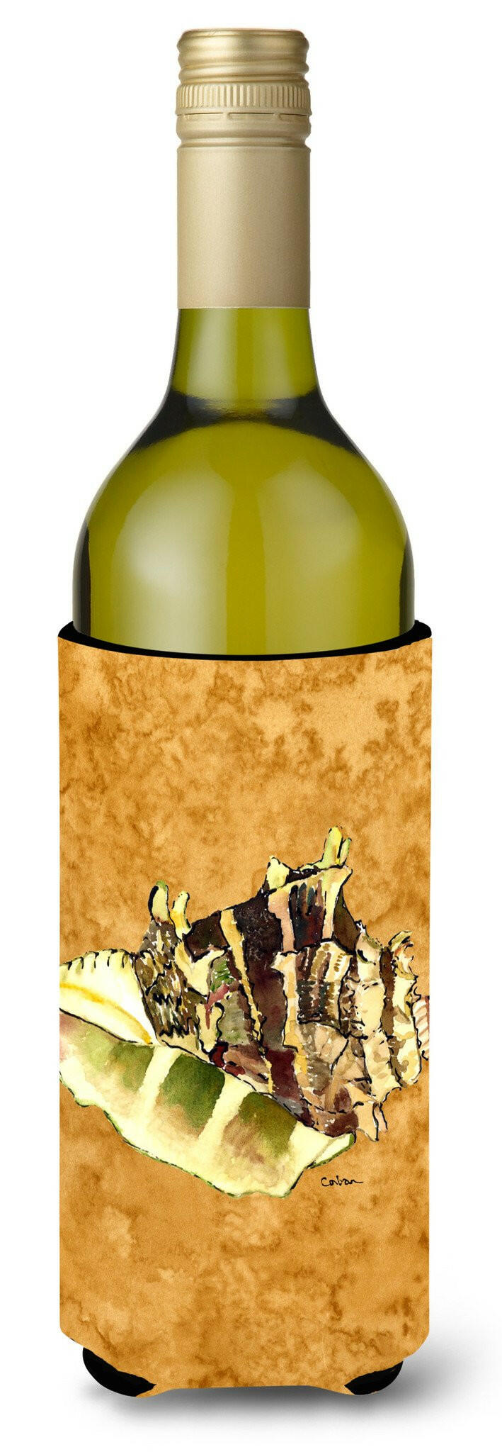 Shell Wine Bottle Beverage Insulator Beverage Insulator Hugger by Caroline&#39;s Treasures