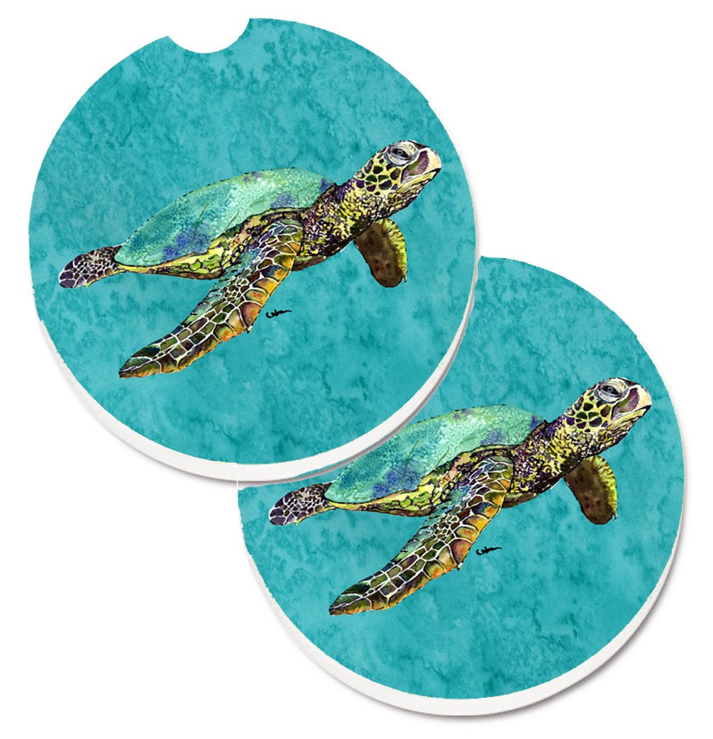 Turtle Set of 2 Cup Holder Car Coasters 8659CARC by Caroline&#39;s Treasures