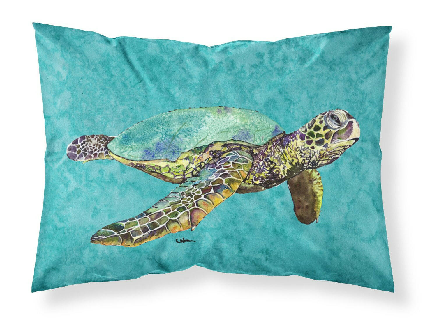 Turtle  Swimming Moisture wicking Fabric standard pillowcase by Caroline's Treasures