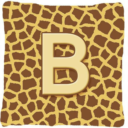 Monogram Initial B Giraffe Decorative   Canvas Fabric Pillow CJ1025 - the-store.com