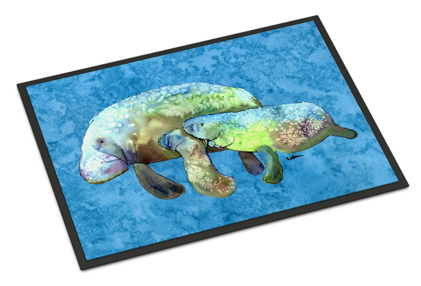 Momma and Baby Manatee Indoor or Outdoor Mat 18x27 8660MAT - the-store.com
