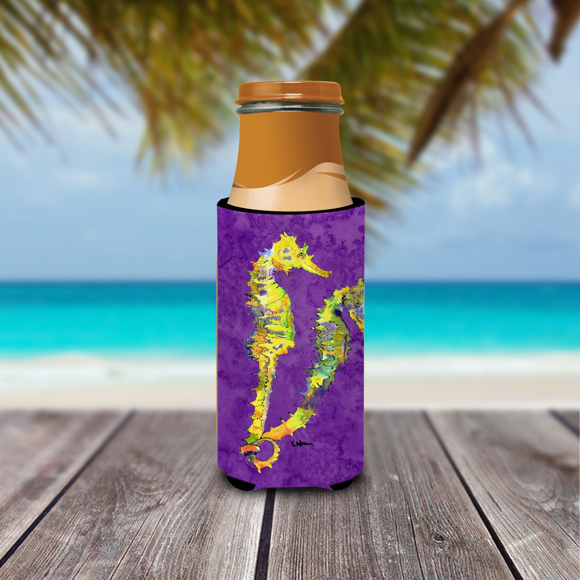 Seahorse Couple Ultra Beverage Insulators for slim cans 8661MUK.