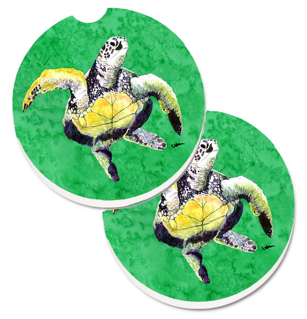 Turtle Set of 2 Cup Holder Car Coasters 8671CARC by Caroline&#39;s Treasures