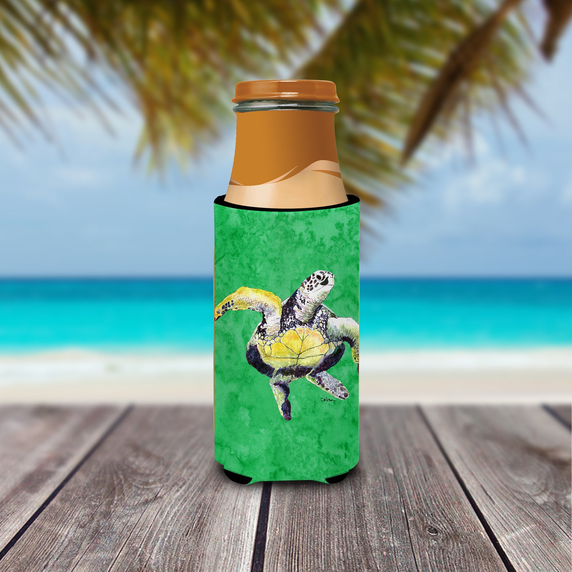 Loggerhead Turtle  Dancing Ultra Beverage Insulators for slim cans 8671MUK.