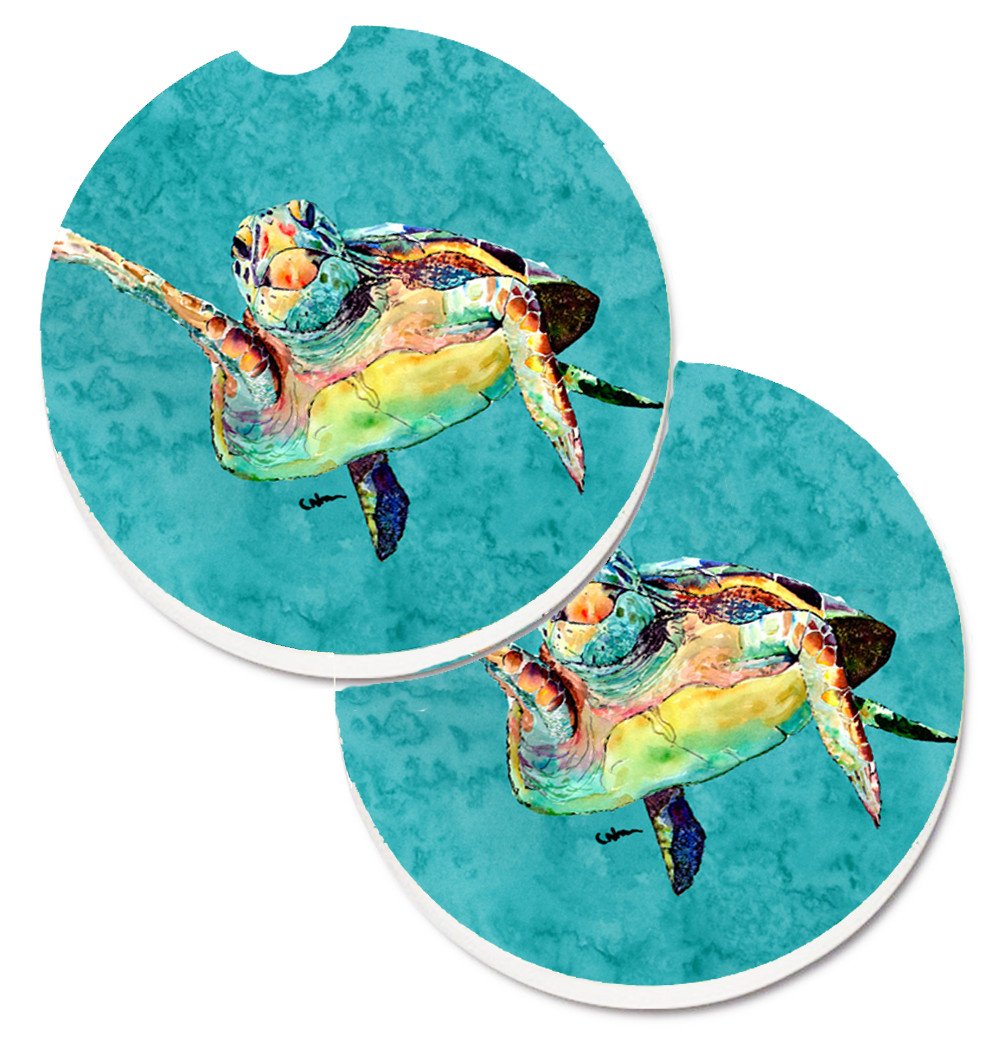 Turtle Set of 2 Cup Holder Car Coasters 8672CARC by Caroline&#39;s Treasures