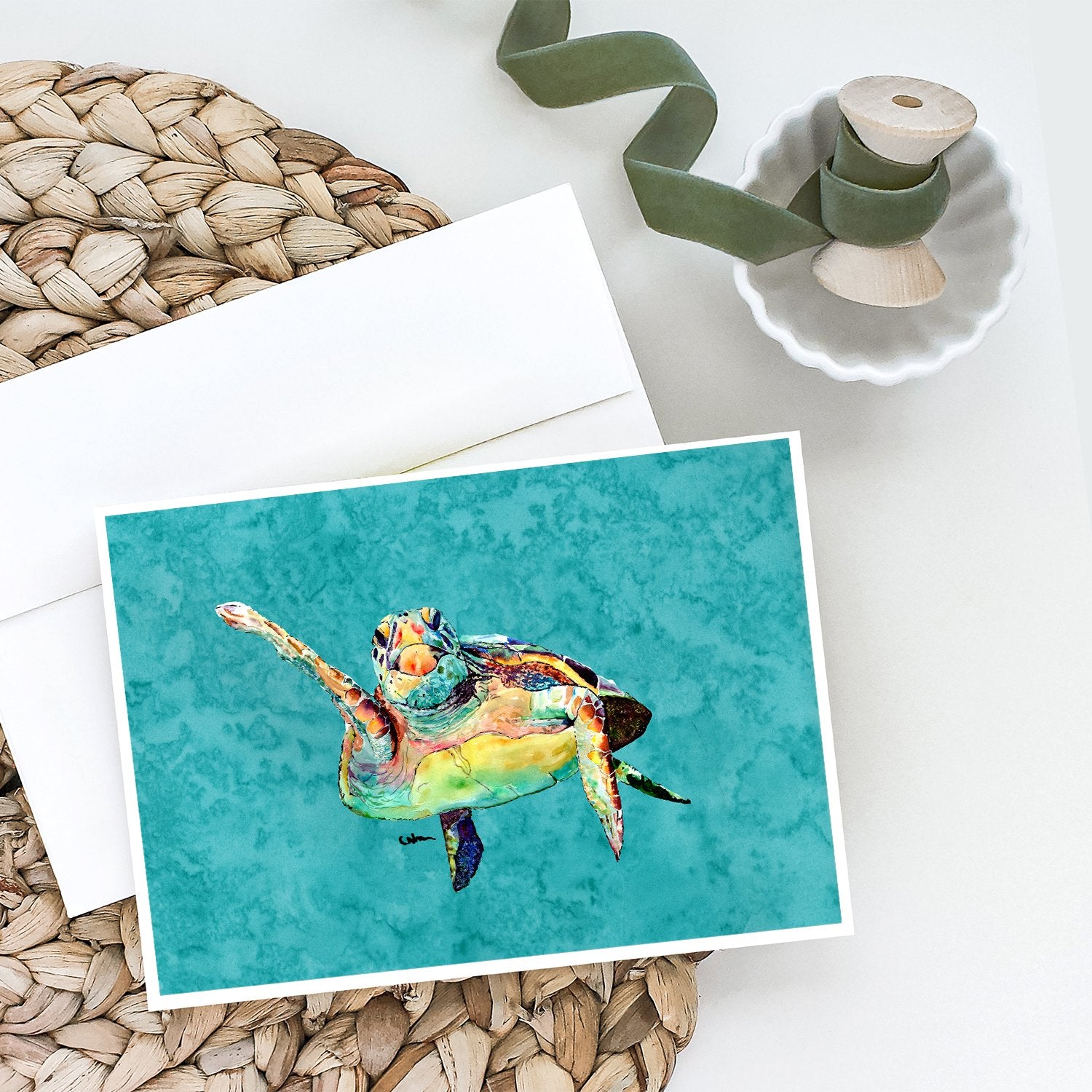 Loggerhead Turtle  Hi Five Greeting Cards and Envelopes Pack of 8 - the-store.com