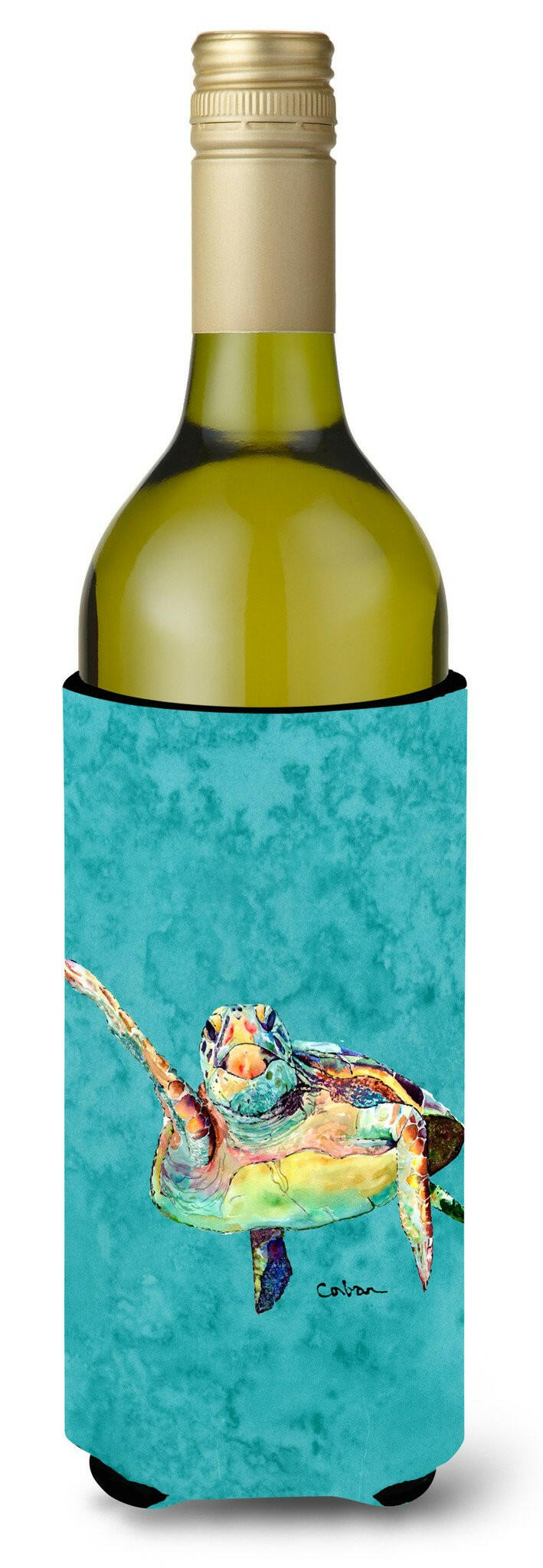 Loggerhead Turtle  Hi Five Wine Bottle Beverage Insulator Beverage Insulator Hugger by Caroline&#39;s Treasures