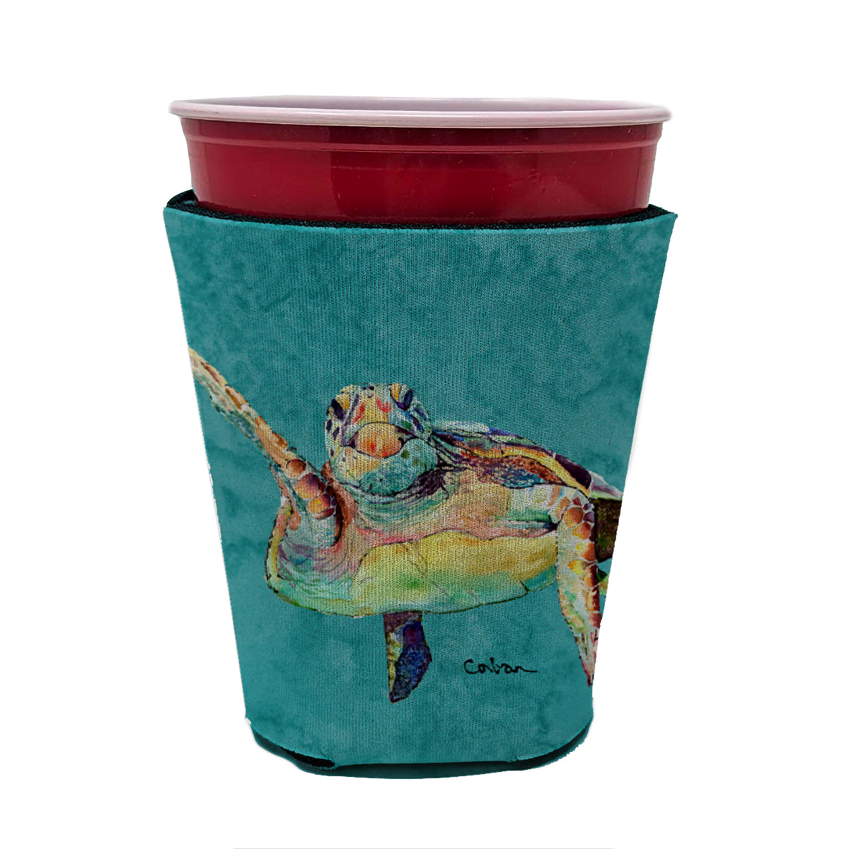 Turtle Hi Five Red Cup Beverage Insulator Hugger