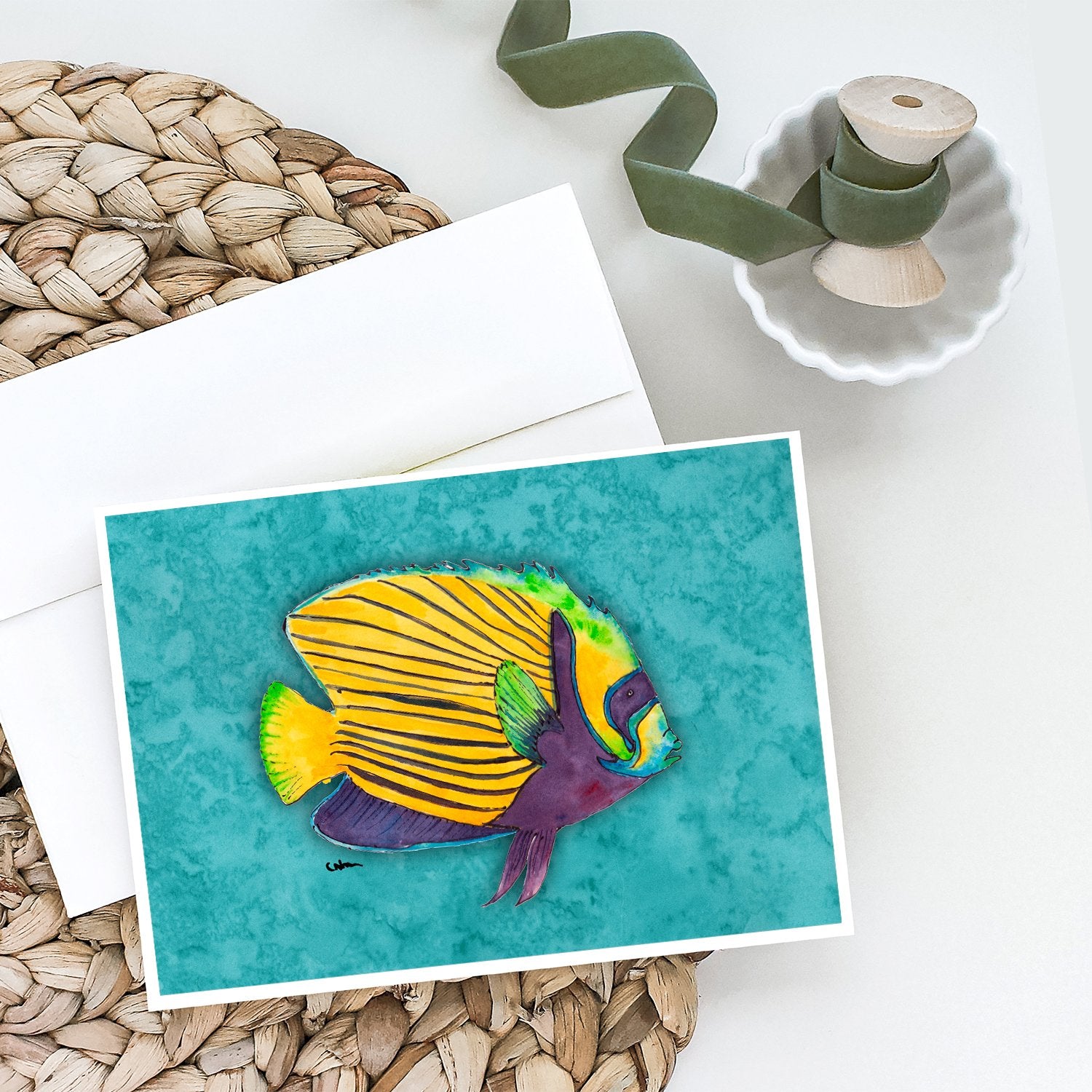 Tropical Fish Greeting Cards and Envelopes Pack of 8 - the-store.com