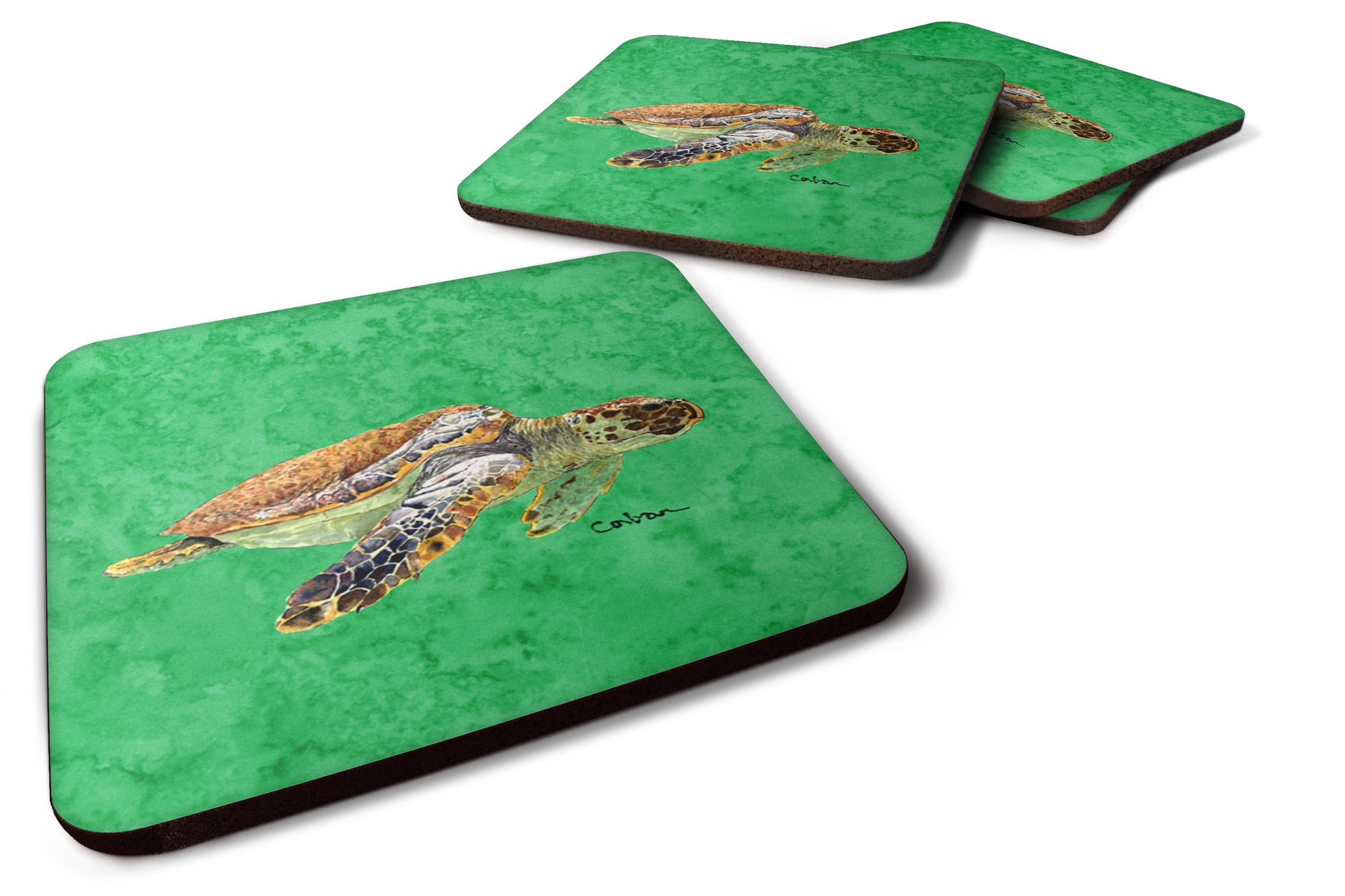 Set of 4 Turtle  Foam Coasters - the-store.com