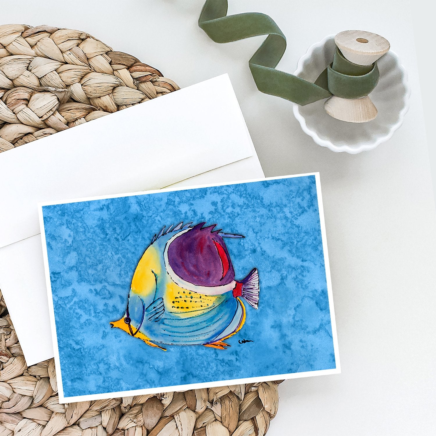 Fish  Tropical Greeting Cards and Envelopes Pack of 8 - the-store.com