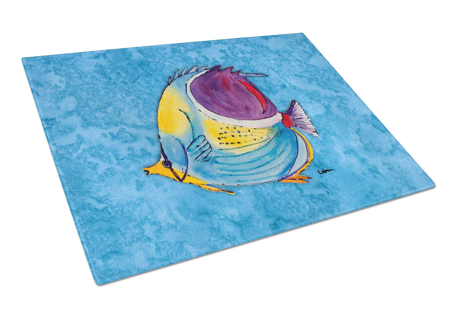 Fish  Tropical Glass Cutting Board Large by Caroline's Treasures