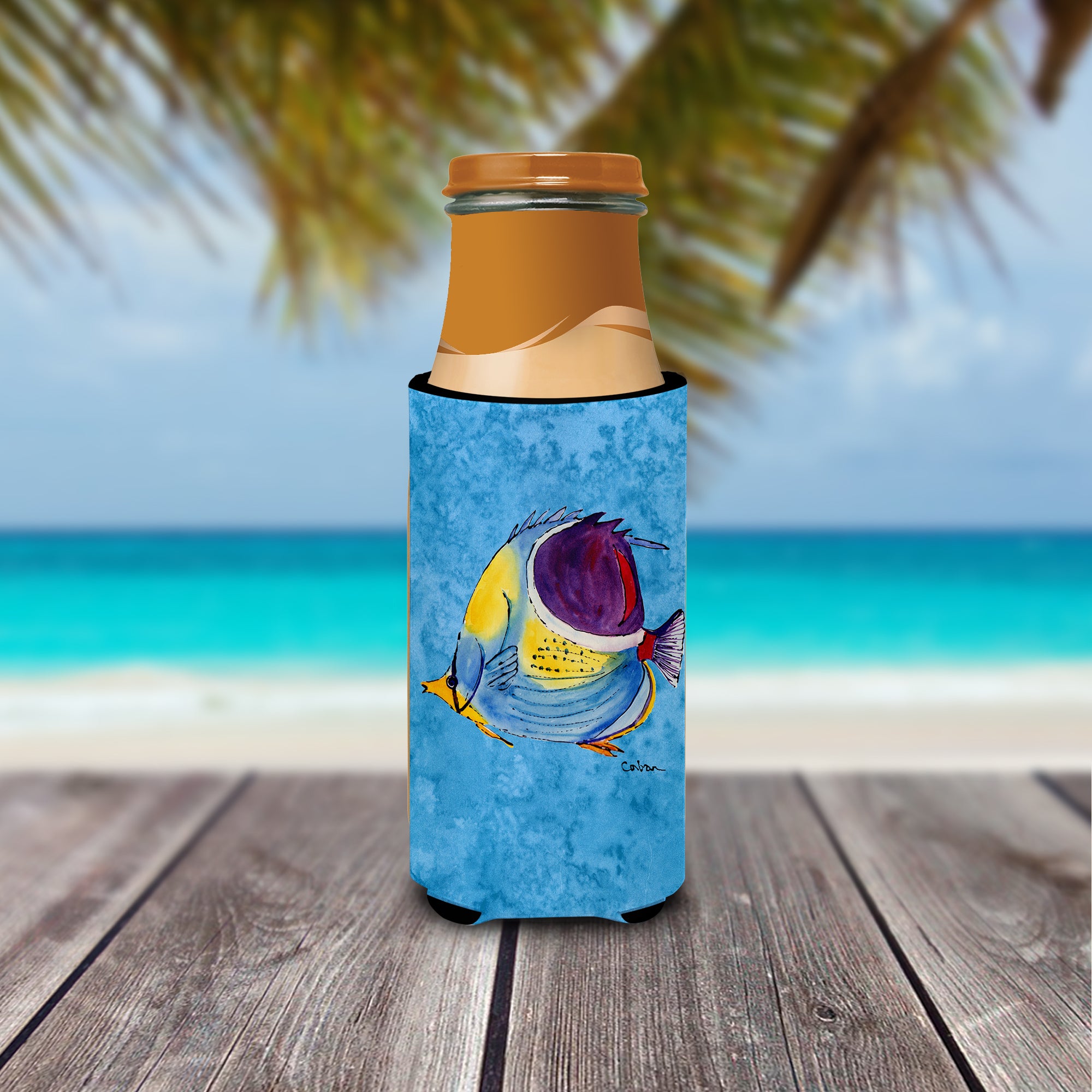Fish  Tropical Ultra Beverage Insulators for slim cans 8676MUK.