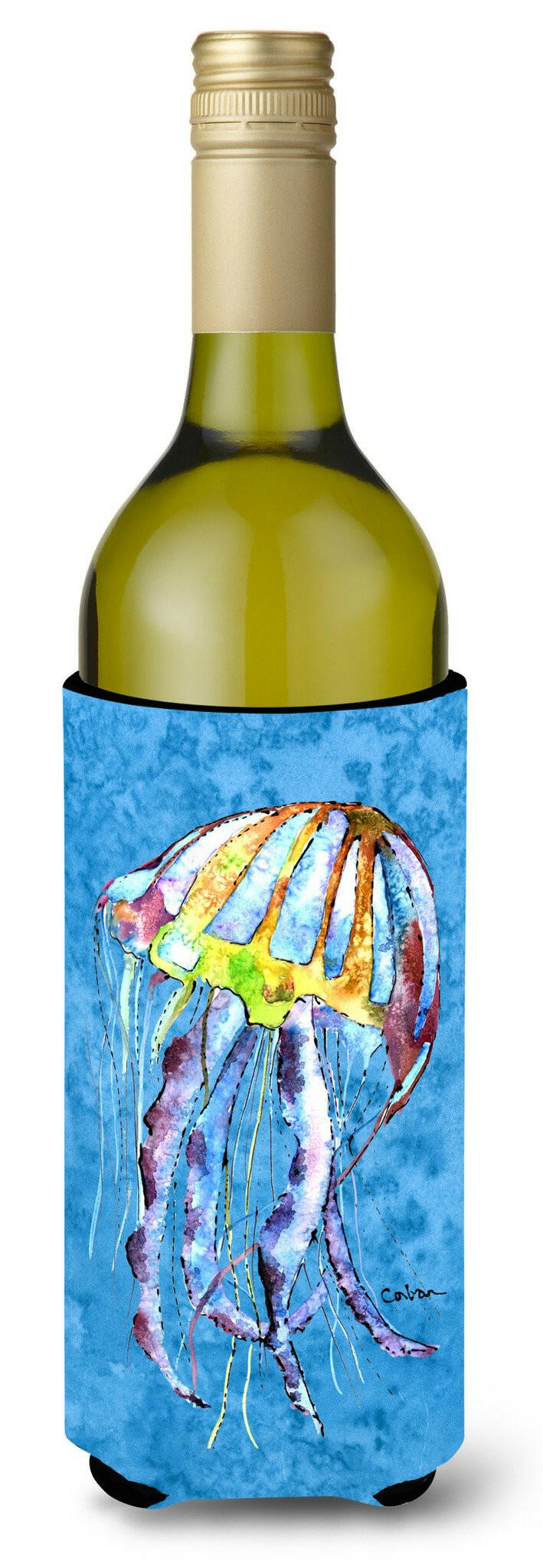 Jellyfish Wine Bottle Beverage Insulator Beverage Insulator Hugger by Caroline&#39;s Treasures