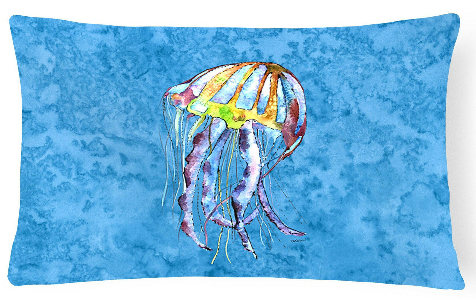 Jellyfish   Canvas Fabric Decorative Pillow by Caroline's Treasures