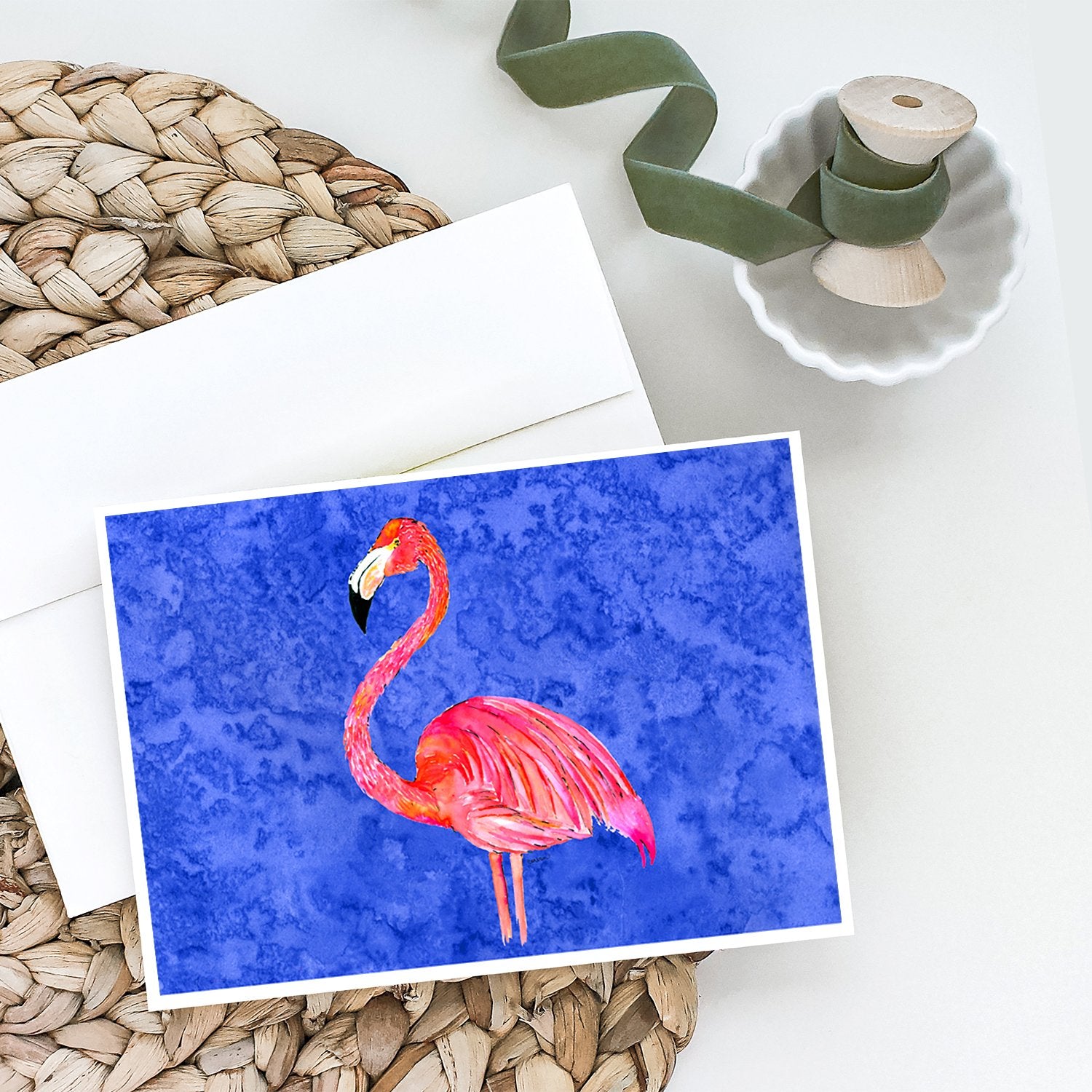 Buy this Pink Flamingo Greeting Cards and Envelopes Pack of 8