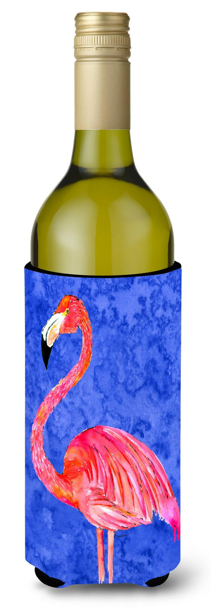 Pink Flamingo Wine Bottle Beverage Insulator Beverage Insulator Hugger by Caroline&#39;s Treasures