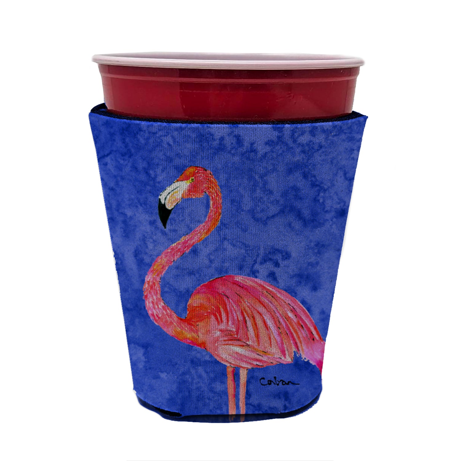 Bird - Flamingo  Red Cup Beverage Insulator Hugger
