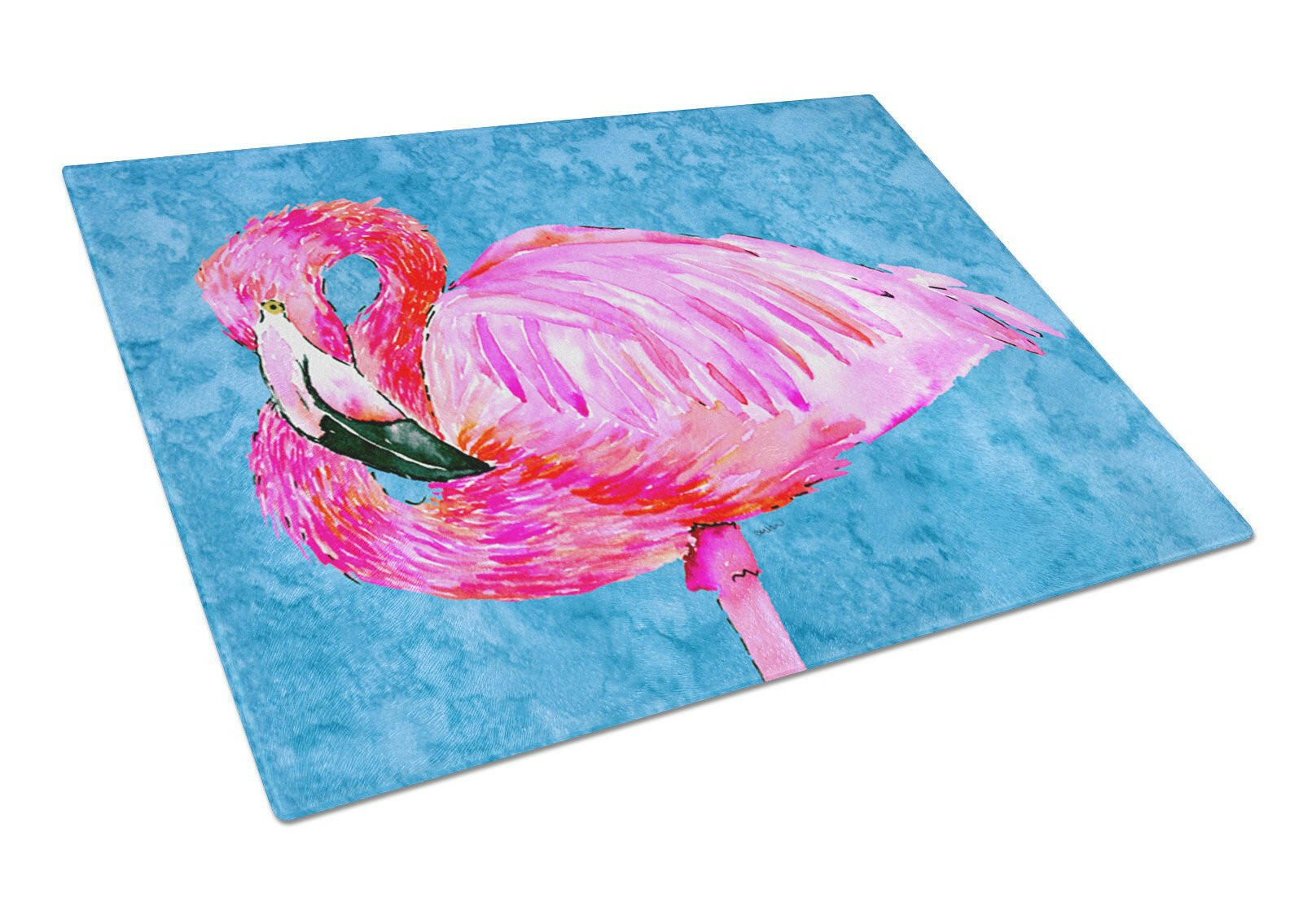 Flamingo  Glass Cutting Board Large by Caroline's Treasures