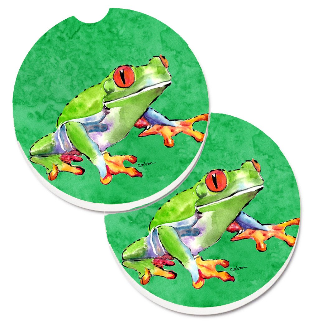 Frog Set of 2 Cup Holder Car Coasters 8688CARC by Caroline&#39;s Treasures