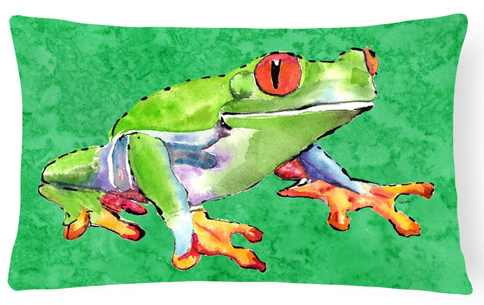 Frog   Canvas Fabric Decorative Pillow by Caroline's Treasures