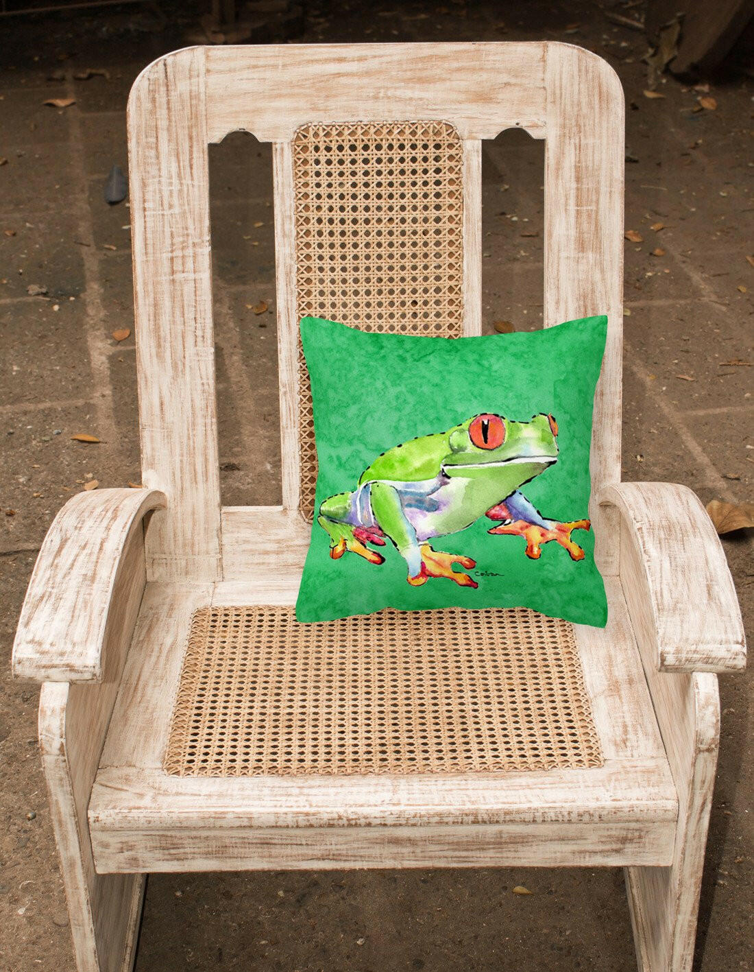 Caroline's Treasures Frog Decorative Canvas Fabric Pillow
