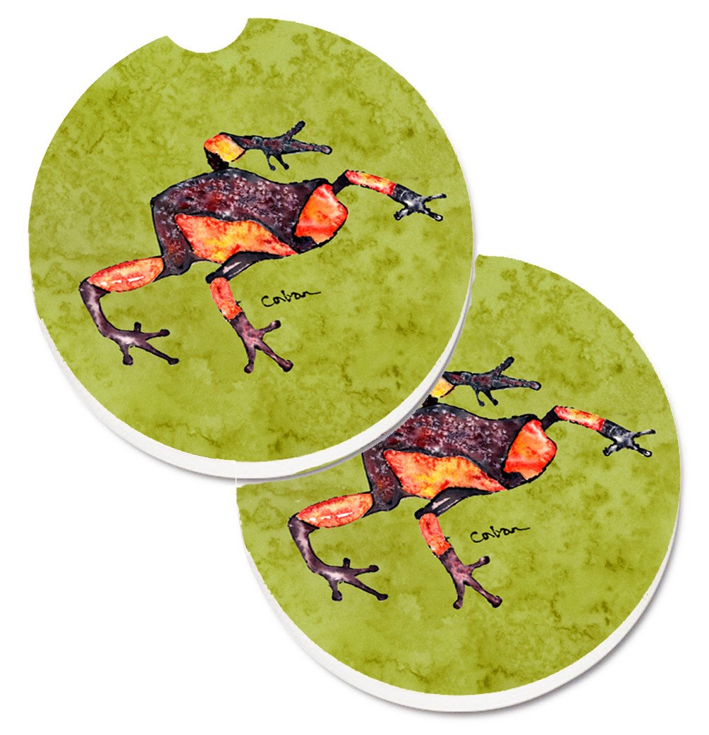 Frog Set of 2 Cup Holder Car Coasters 8689CARC by Caroline&#39;s Treasures