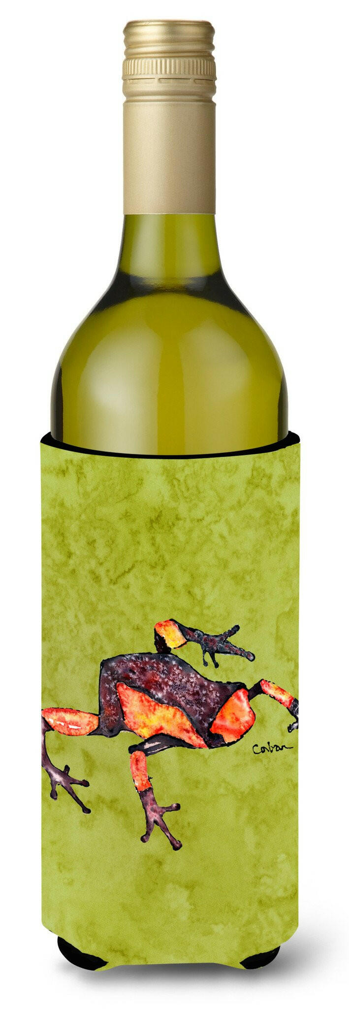 Frog Wine Bottle Beverage Insulator Beverage Insulator Hugger 8689LITERK by Caroline&#39;s Treasures