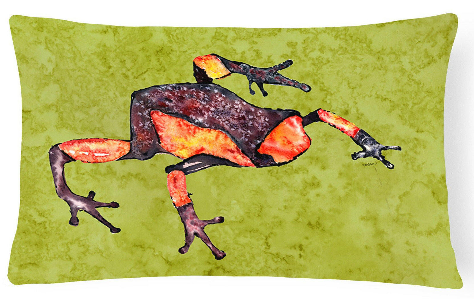 Frog   Canvas Fabric Decorative Pillow by Caroline's Treasures