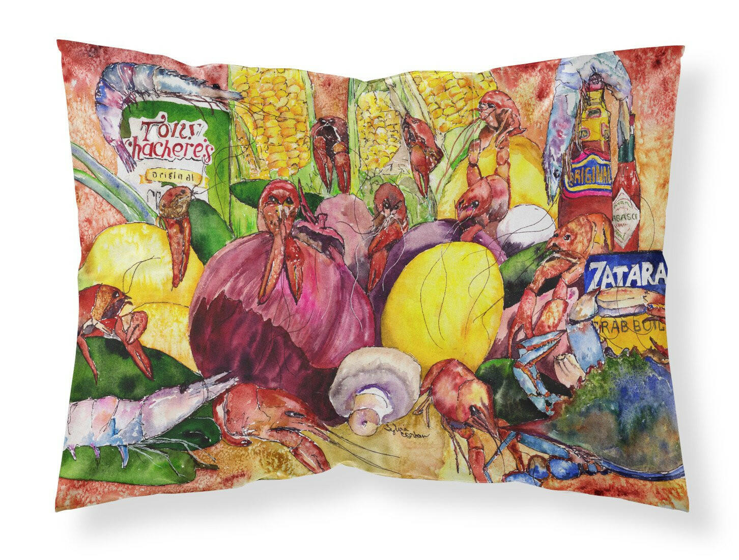 Crawfish with Spices and Corn Fabric Standard Pillowcase 8698PILLOWCASE by Caroline's Treasures
