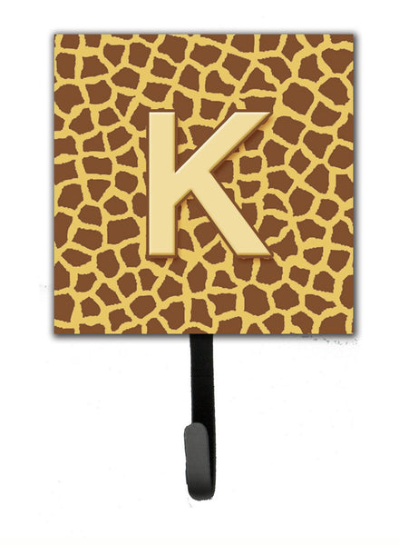 Letter K Initial Monogram - Giraffe Leash Holder or Key Hook by Caroline's Treasures