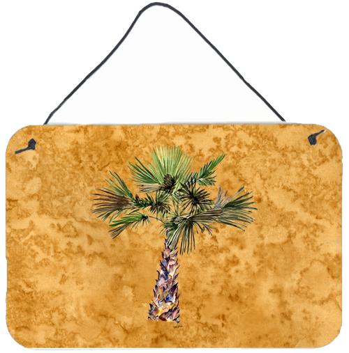 Palm Tree on Gold Wall or Door Hanging Prints 8706DS812 by Caroline&#39;s Treasures