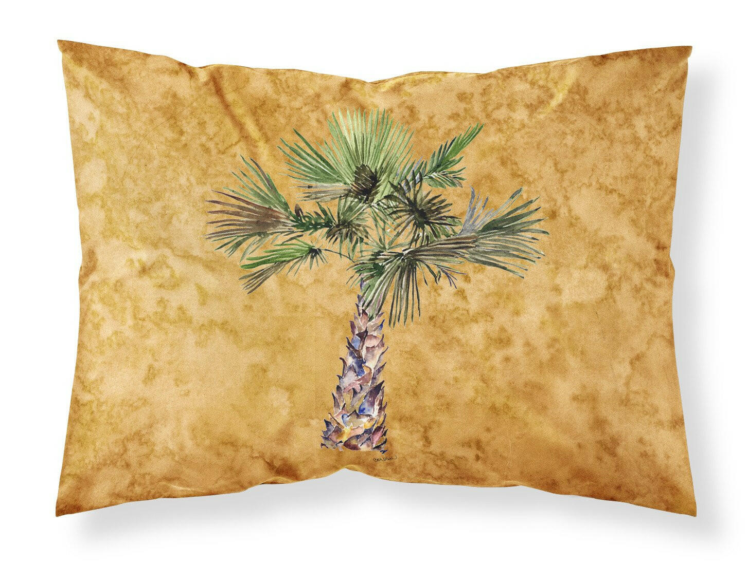 Palm Tree on Gold Fabric Standard Pillowcase 8706PILLOWCASE by Caroline's Treasures