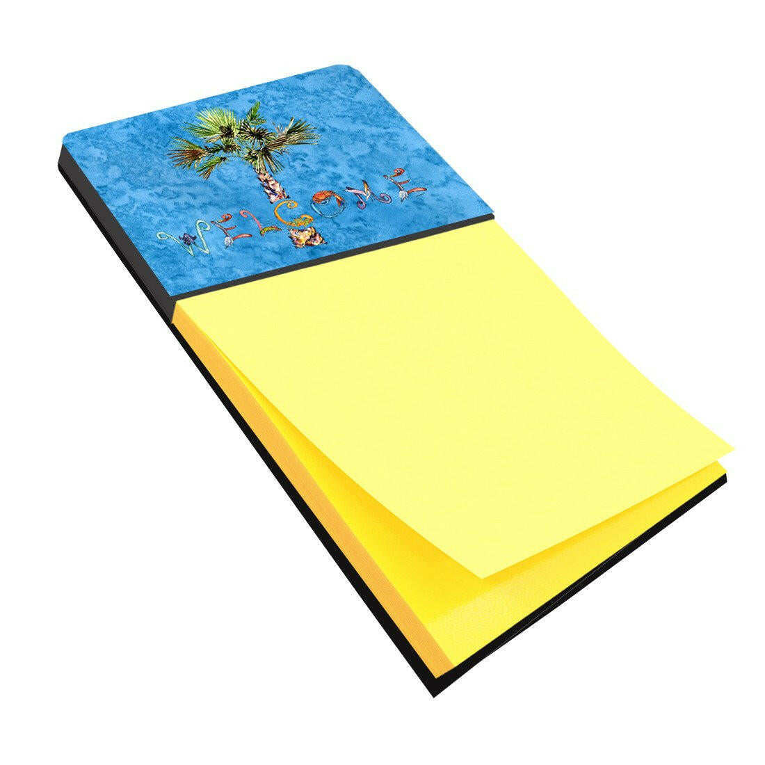 Welcome Palm Tree on Blue Sticky Note Holder 8708SN by Caroline&#39;s Treasures