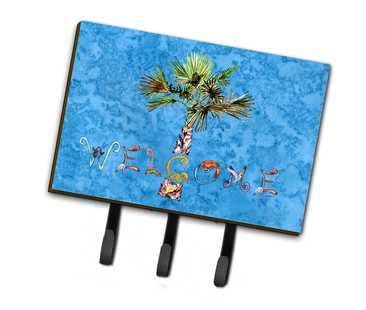 Welcome Palm Tree on Blue Leash or Key Holder 8708TH68