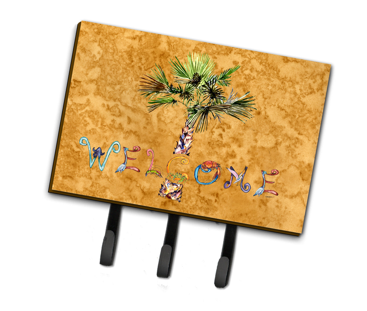 Welcome Palm Tree on Gold Leash or Key Holder 8709TH68  the-store.com.