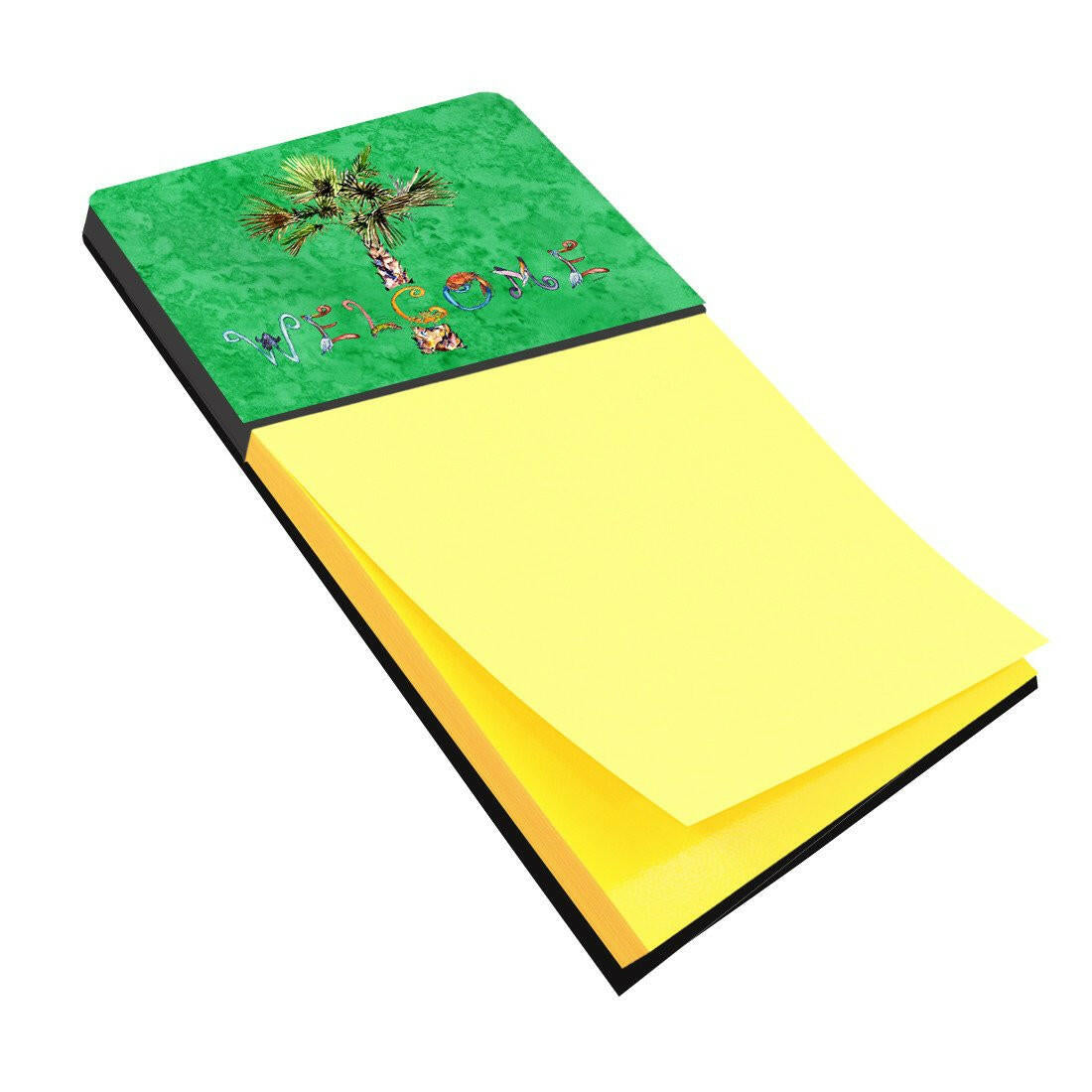 Welcome Palm Tree on Green Sticky Note Holder 8710SN by Caroline's Treasures